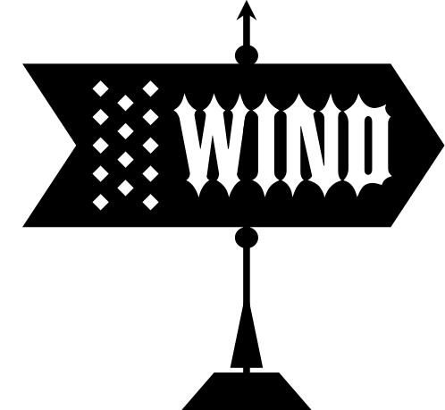 Vector illustration of old style wind direction pointer