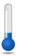 Vector graphics of thermometer tube blue