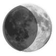 Vector drawing of weather forecast color symbol for crescent moon