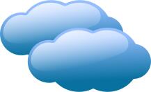 Vector illustration of weather forecast color symbol for cloudy sky
