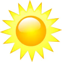 Vector image of weather forecast color symbol for sunny sky