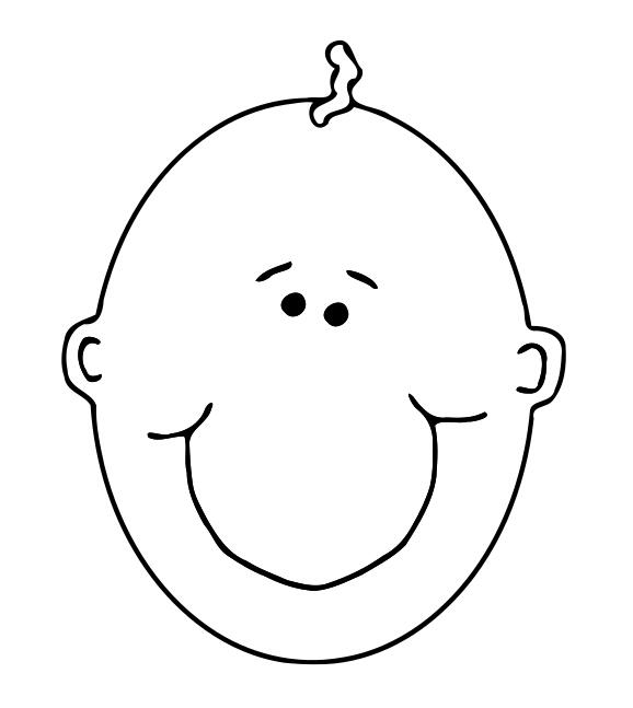 Young baby cartoon face vector drawing