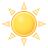 Vector drawing of color weather forecast icon for sunny sky