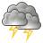 Color weather forecast icon for thunder vector clip art