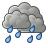 Color weather forecast icon for rain vector illustration