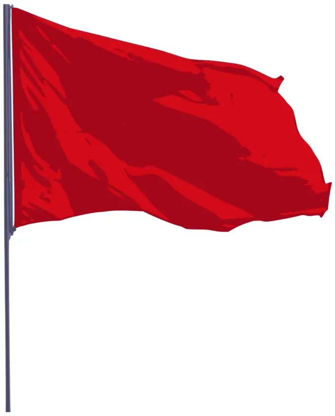Wavy red flag vector