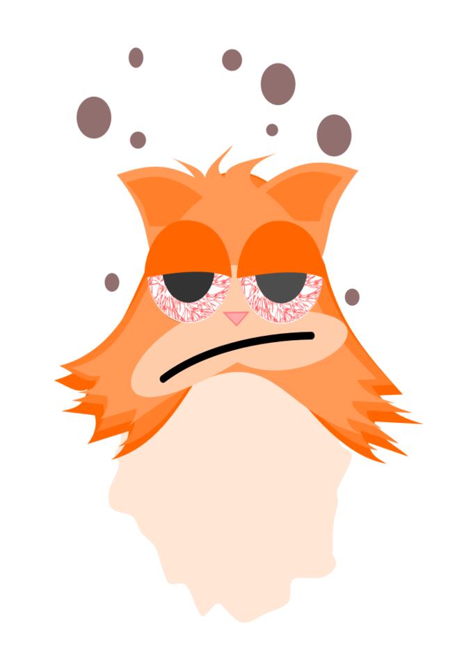 Vector clip art of sleepy cat