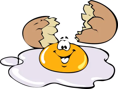 Cartoon broken egg vector illustration