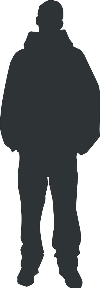 Silhouette of a man in sweatshirt vector image