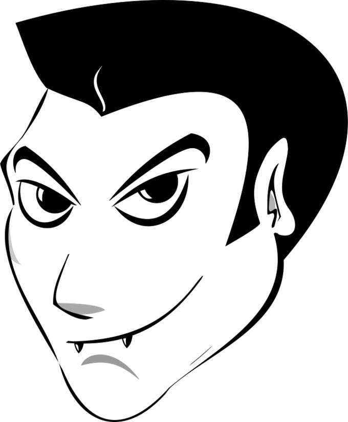Vector clip art of vampire darkgazer profile