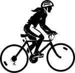 Silhouette vector image of bike rider