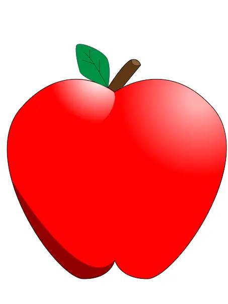 Cartoon red apple vector clip art