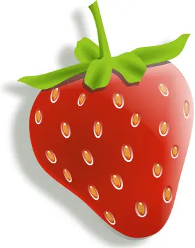 Vector image of shaded strawberry
