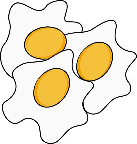Vector image of three eggs sunny side up