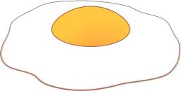 Sunny side up baked egg vector clip art
