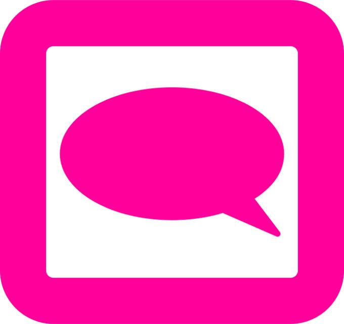Vector graphics of pink talking callout