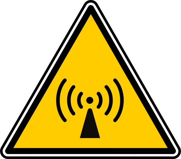 Vector image of triangular radio signal warning sign