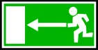 Green rectangular exit door sign with border vector illustration