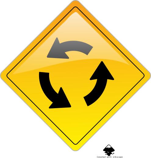 Circular intersection sign vector illustration