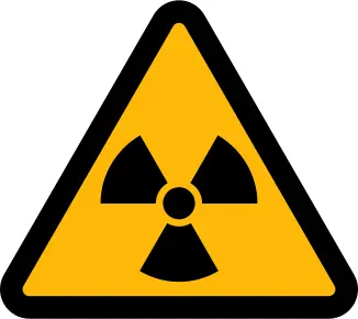 Vector illustration of triangular radioactivity sign