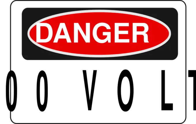 Danger 10,000 volts sign vector image