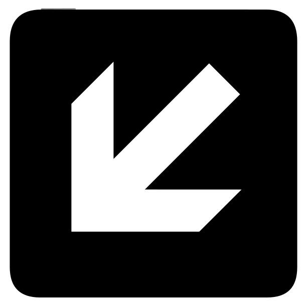 AIGA backward left arrow sign inverted vector image