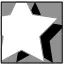 Vector illustration of white star with black shadow