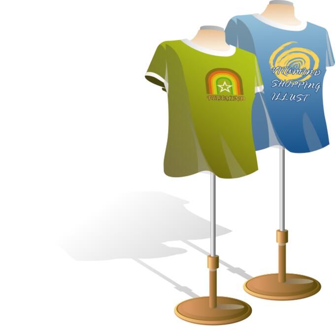 T-shirts stands with shirts on vector image