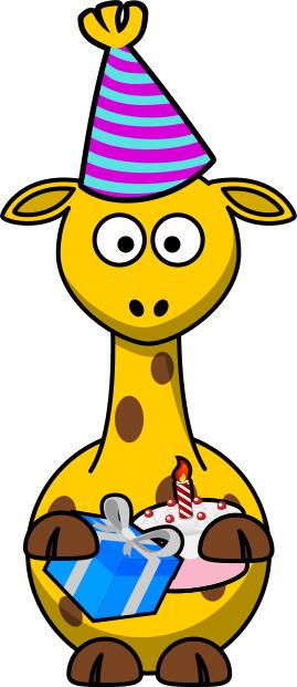 Vector drawing of party giraffe