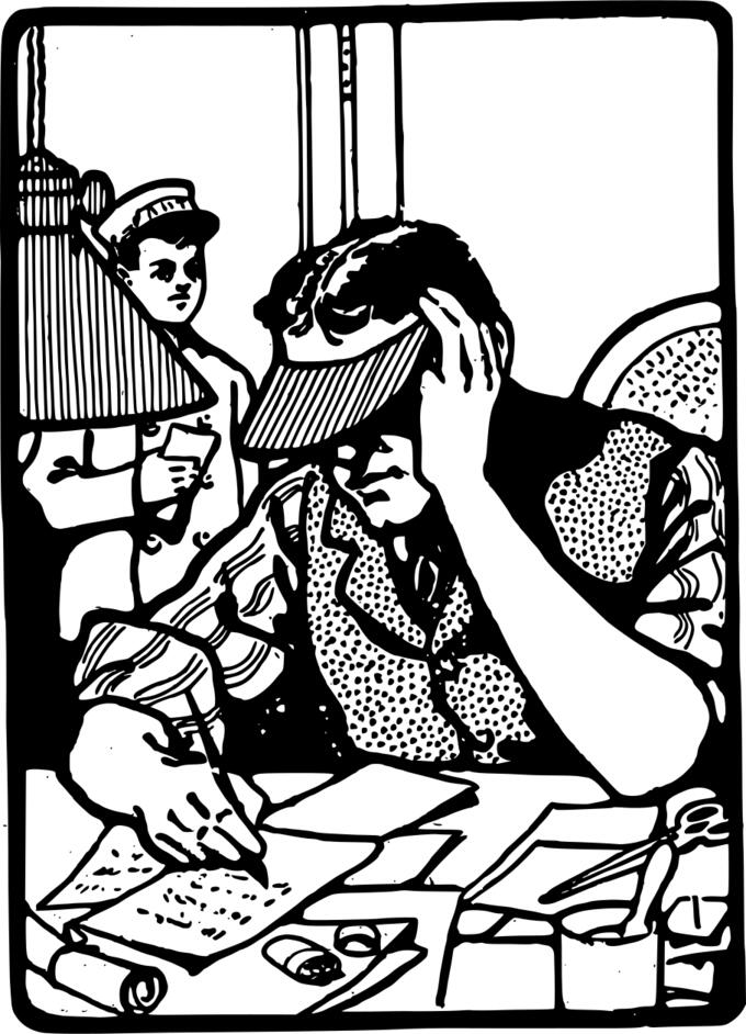 Newspaper editor at work vector graphics