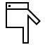 Squarey hand pointing down vector image