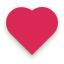 Pink heart with slight shadow vector image