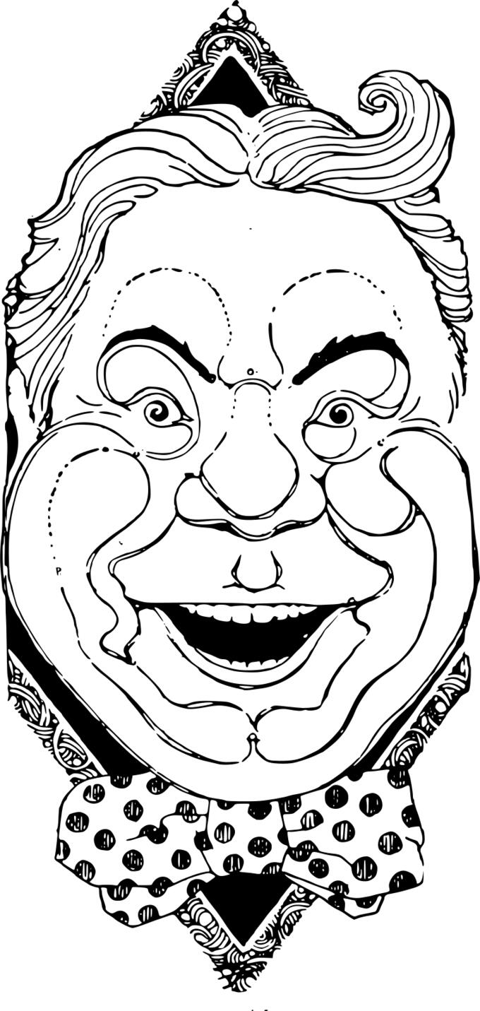 Creepy smile man head vector image