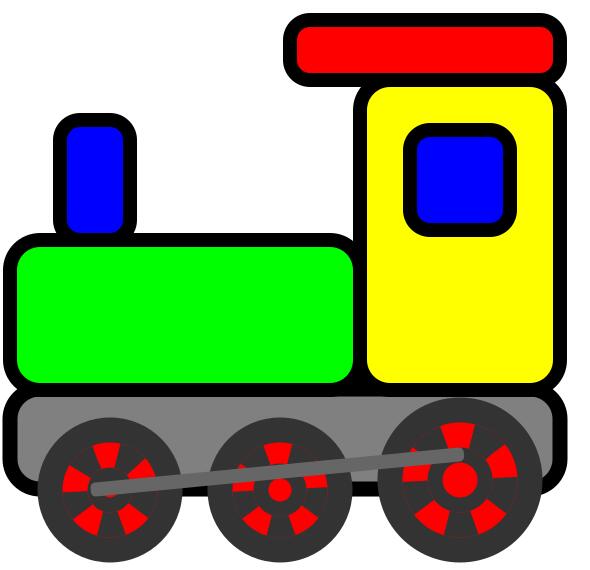 Colorful toy train vector clip art