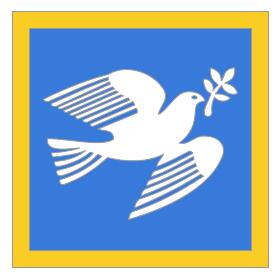Vector clip art of dove of peace with olive branch
