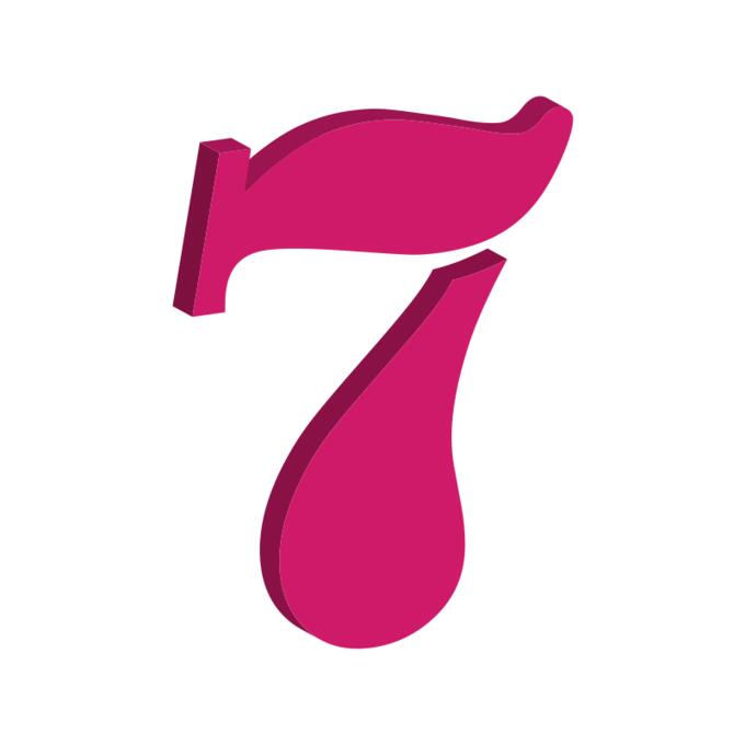 Vector clip art of pink number seven