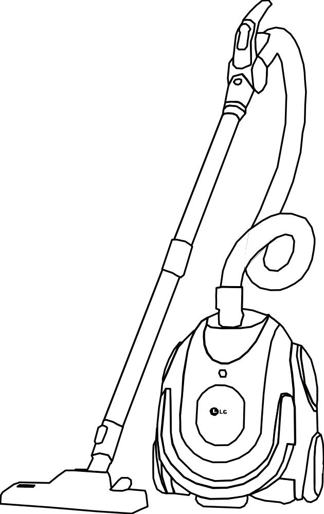 Vacuum cleaner line art vector drawing