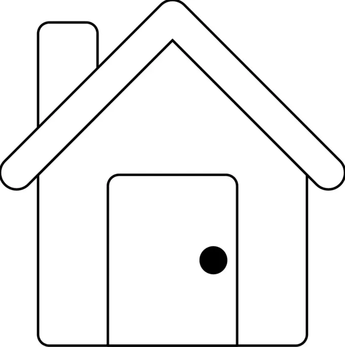 Vector image of simple small house line art