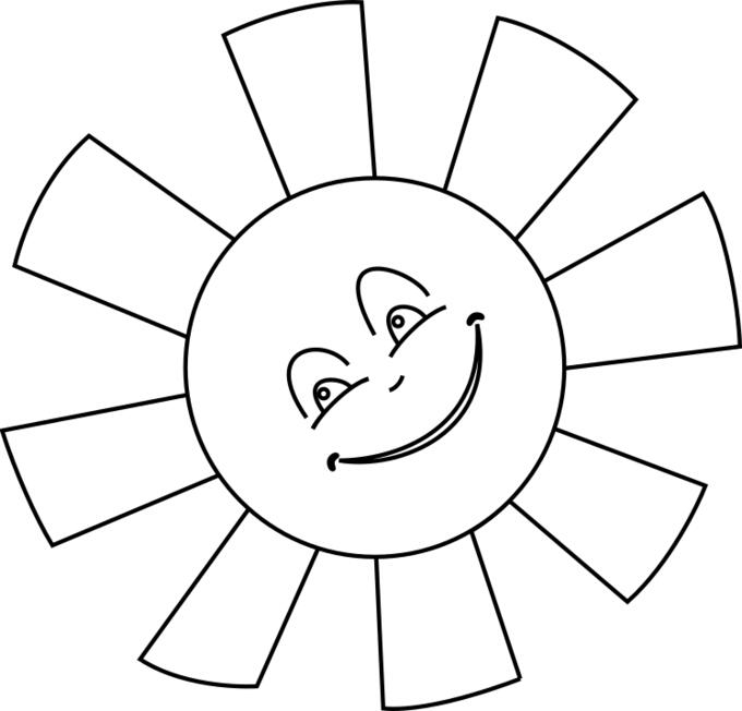 Sun line art vector graphics