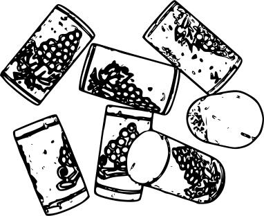 Corks line art vector illustration