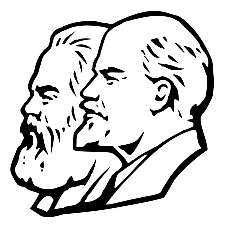 Vector portrait of Marx and Lenin