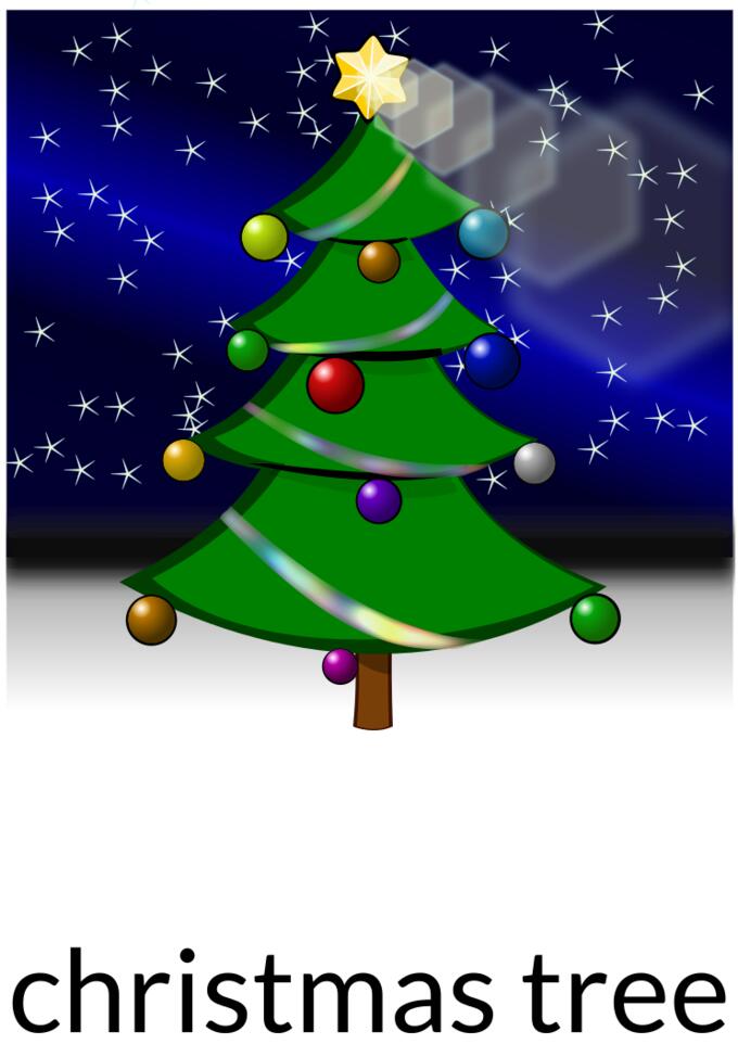 Christmas tree with light effects vector drawing