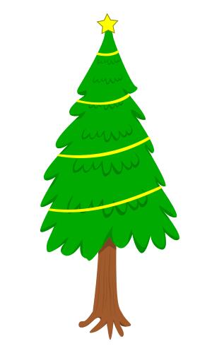 Natural Christmas tree vector clip art
