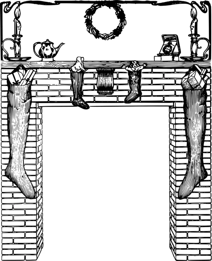 Christmas stocking frame vector clip art