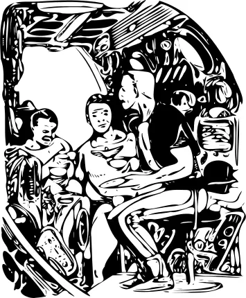 Vector graphics of klingons in space