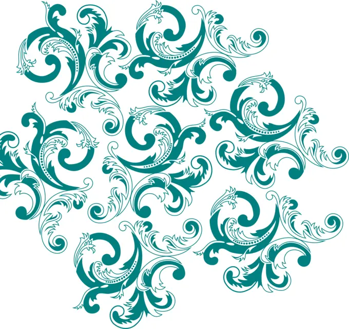 Vintage flowery pattern vector drawing