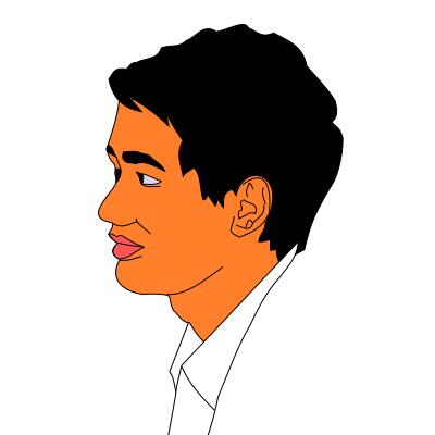 Japanese comic woman vector clip art