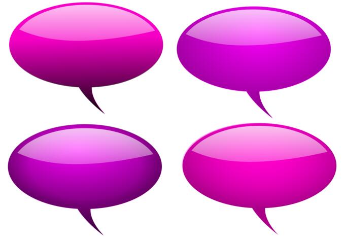 Purple shaded callouts selection vector drawing