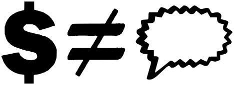 Dollar symbol with speech balloon