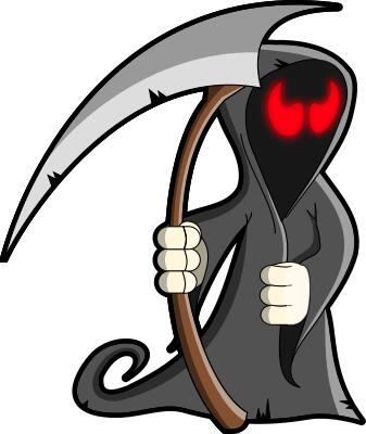 Grey grim reaper vector illustration